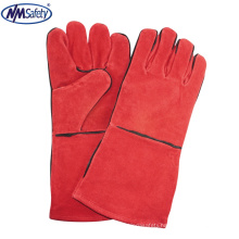 NMSAFETY  Welding Gloves Cow Split Leather full lining work gloves safety gloves length 35cm